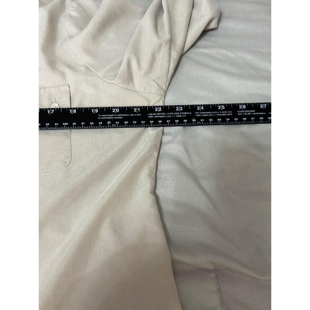 Chico's Women's Size 2 (L) Button Down Tunic Blouse Roll Tab Long Sleeve Beige - Picture 8 of 11